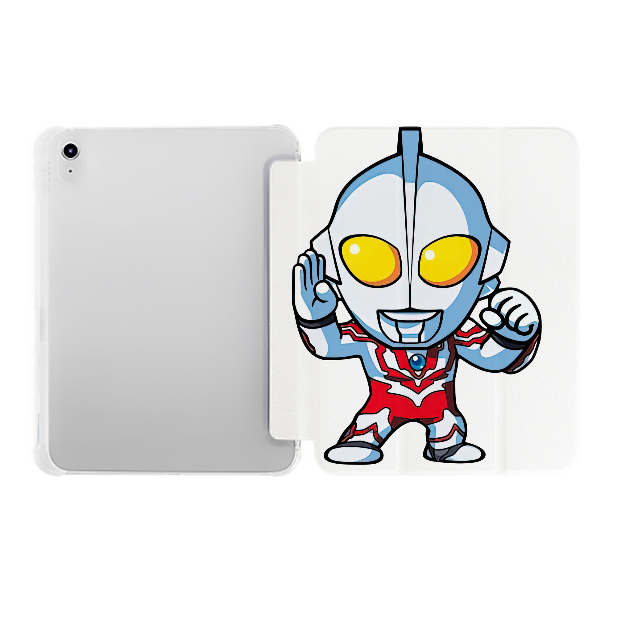 （画像用） ウルトラマン Ultraman IPad ケース ペン収納付き 三つ折りスタンド PUレザー×シリコン 対応機種9.5/10.5/10.9インチ